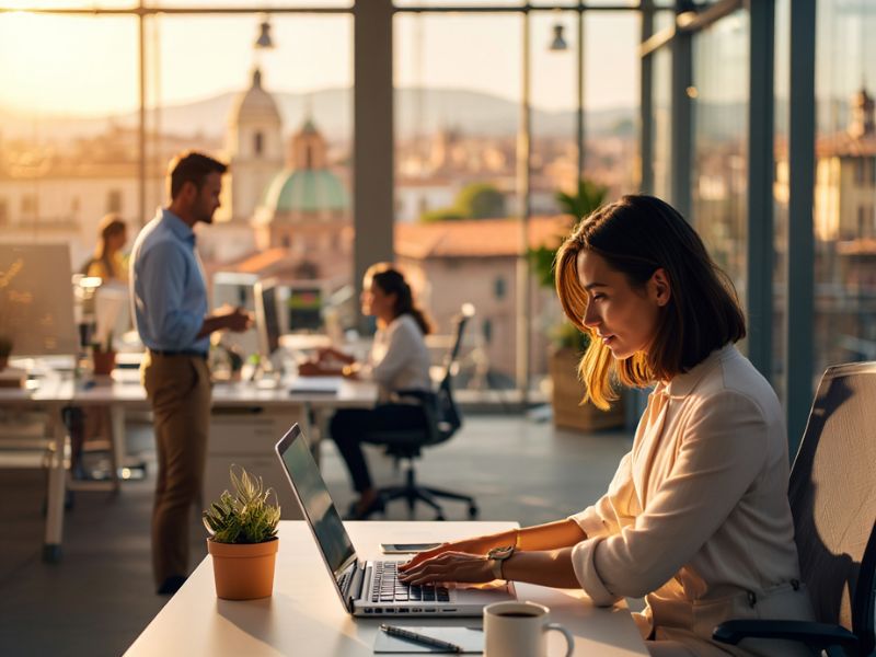 Ufficio moderno a Roma igienizzato e protetto per il benessere dei dipendenti da Alpha Range.